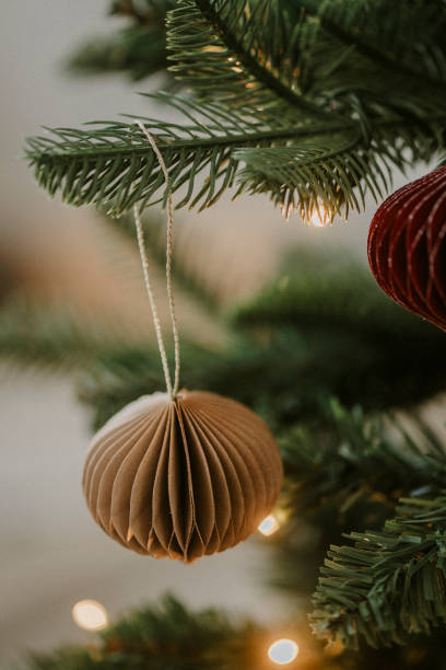 istock Christmas ornament bauble close up hanging in tree low key 2183638664