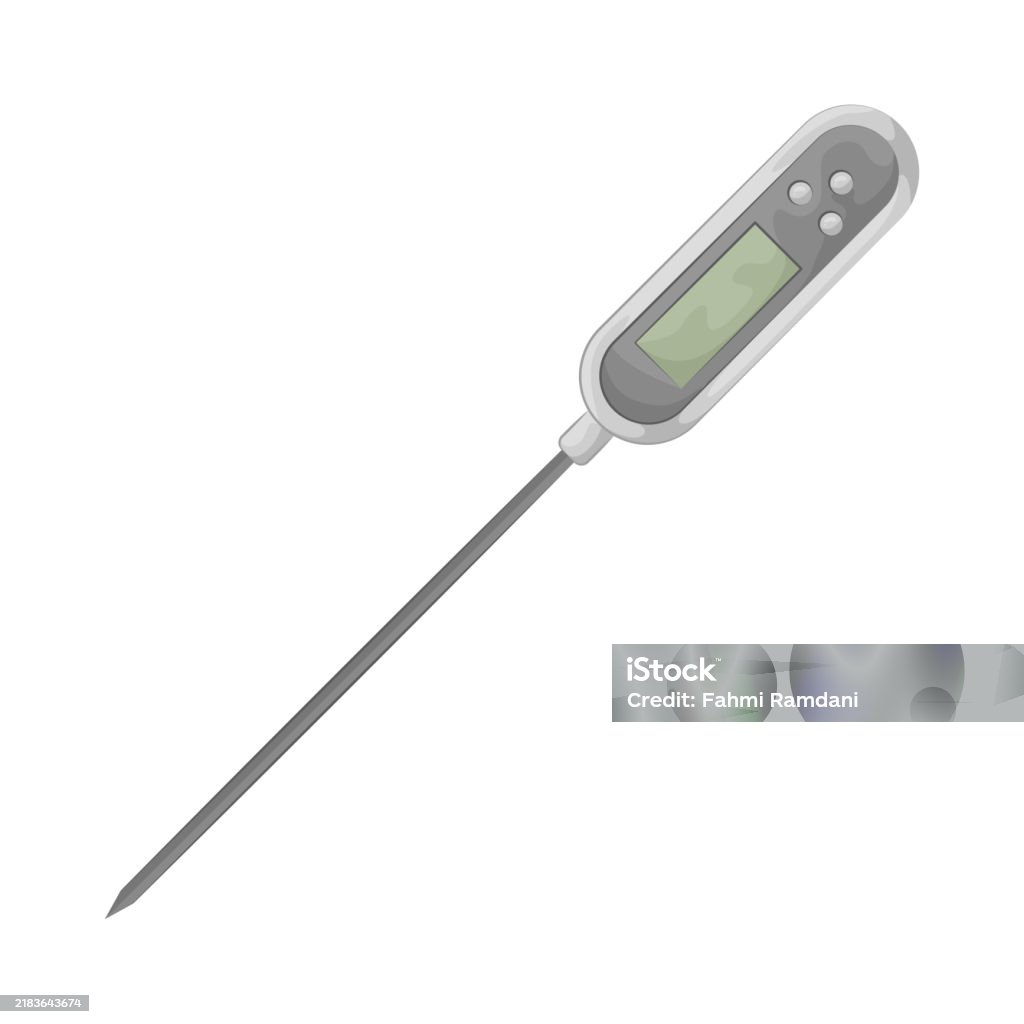 Cooking Thermometer Vector Kitchen Thermometer Stock Illustration - Download Image Now - Cooking ...