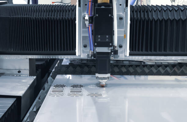 istock CNC fiber laser cutting machine 2183646119