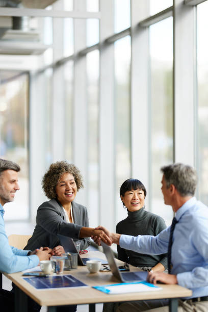 Successful deal on a meeting!
