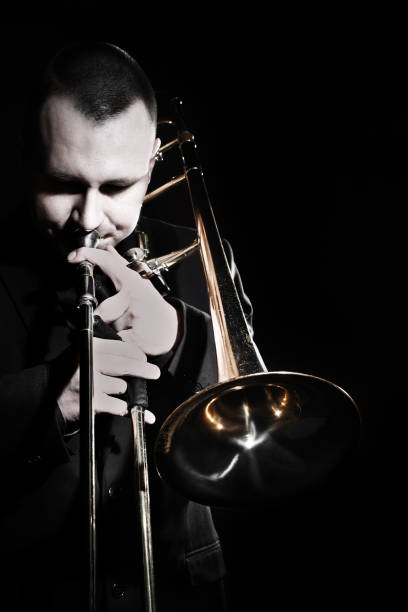 istock Trombone player. Trombonist playing jazz music 2183649760