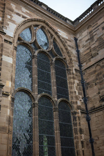 Close-up of historic German buildings with decorative facades and traditional windows . European travel destination, classic architecture, cultural heritage, and urban cityscape background of Paderborn.