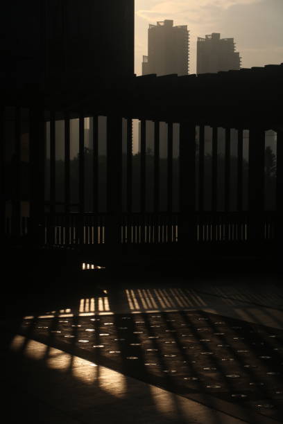 sunrise in morden building shadow