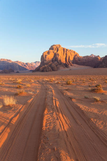 istock Tracks in the desert, Wadi Rum, Jordan 2183672580