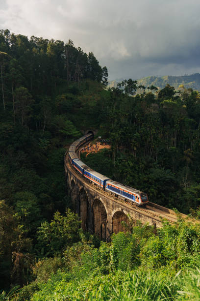 istock Scenic view of train passing nine arch bridge in Ella 2183673585