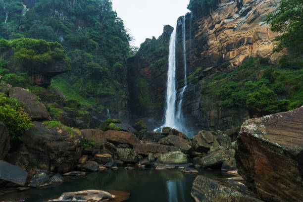 istock Powerful tropical waterfall in Sri Lanka 2183673812