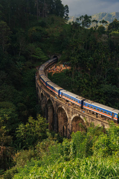 istock Scenic view of train passing nine arch bridge in Ella 2183677938