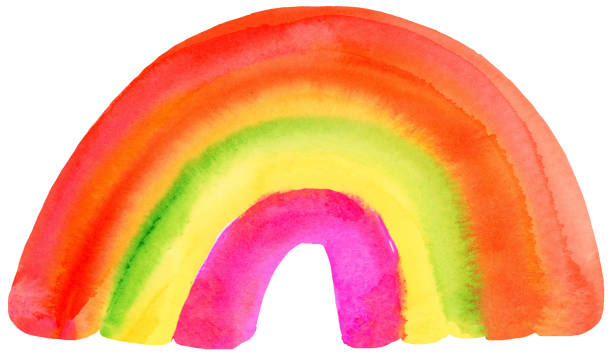 istock Vivid Colorful Watercolor Rainbow in Red Yellow and Pink 2183679420