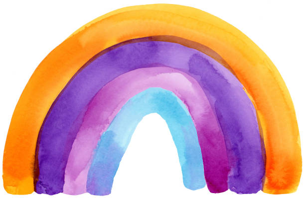 istock Watercolor Rainbow  in Orange Purple and Blue 2183679460