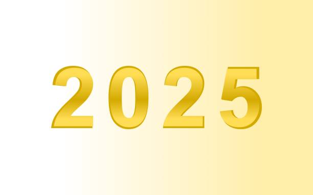 istock New year 2025 design. With colorful number illustrations. Premium vector design 2025. gold color background 2183680828