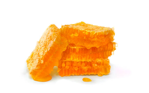 istock Honey in honeycombs on a white background 2183681467