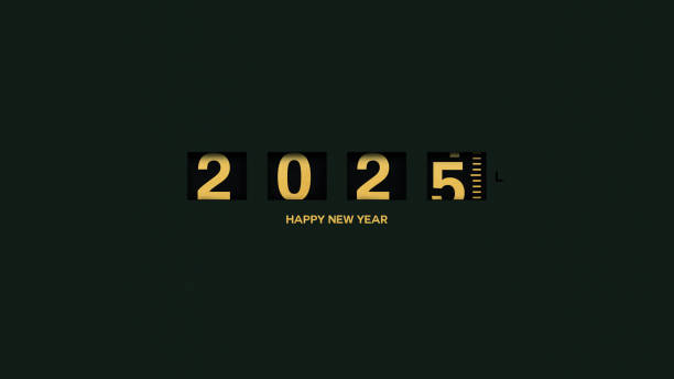 istock Gasoline meter 2025, creative idea. Fuel column, concept. Counter golden 2024 changes to 2025 on dark green background. Happy New Year 2183688835