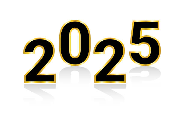 istock 2025 Text On White Background. Happy New Year Banner. Wallpaper. Vector Illustration 2183692158