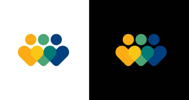 bildbanksillustrationer, clip art samt tecknat material och ikoner med abstract logo designs - vänner