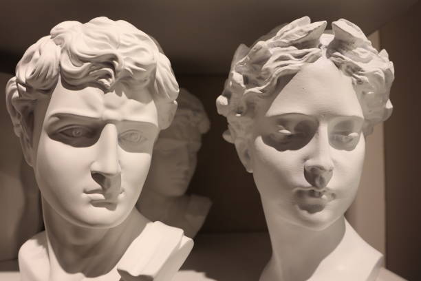 Stunning and exquisite white marble busts that beautifully showcase classical beauty and exceptional artistry
