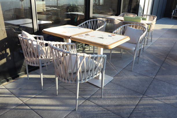 istock A Stylish and Comfortable Outdoor Seating Arrangement Found at a Modern Restaurant 2183697498