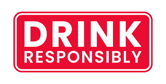Drink Responsibly Inscription Drink Responsibly Sign Sticker Label Typography Poster Stock ...