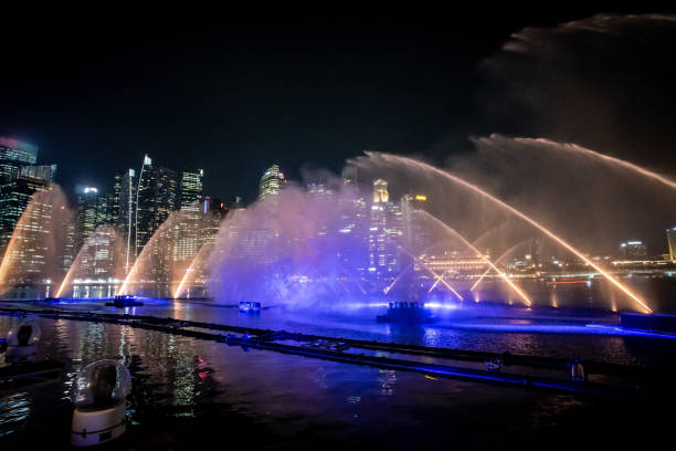 istock Fountains in Singapore Harbour with Skyline 2183708649