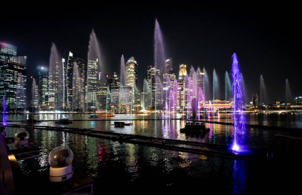 istock Fountains in Singapore Harbour with Skyline 2183708651