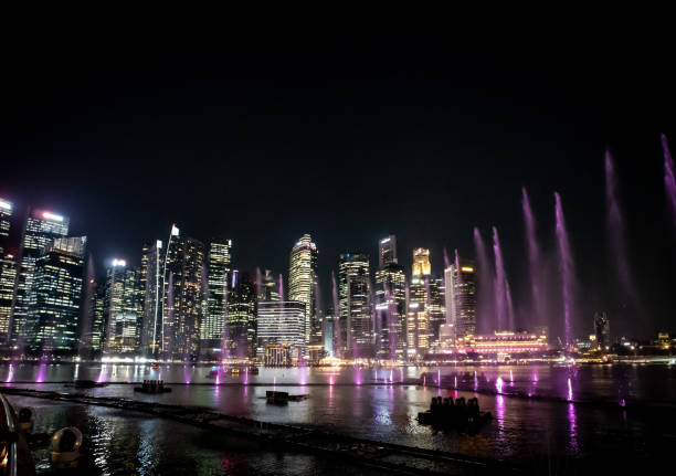 istock Fountains in Singapore Harbour with Skyline 2183708671
