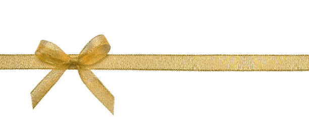 istock Beautiful golden bow isolated on white background 2183716286