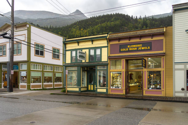 Skagway, Alaska, USA - September 23, 2024: A exterior of a jewelry store in the Klondike Gold Rush town of Skagway, Alaska.