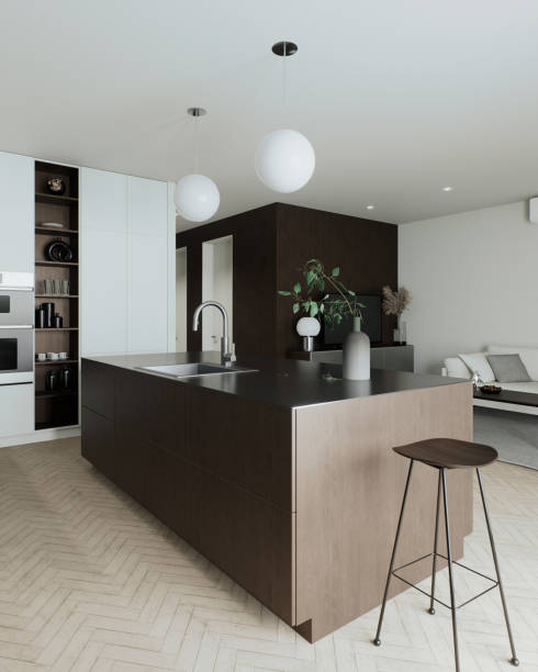 istock A modern kitchen with an inviting island and a sleek design that embodies contemporary style 2183731603