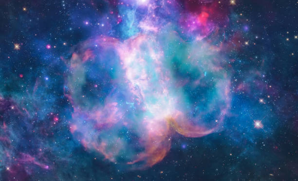 istock Sky with stars and galaxies. Bright space background. Colorful Universe. Deep space at night sci-fi concept collage. Mixed media 2183733806
