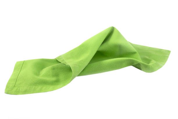 istock Green crumpled kitchen cloth isolated on white. 2183739555