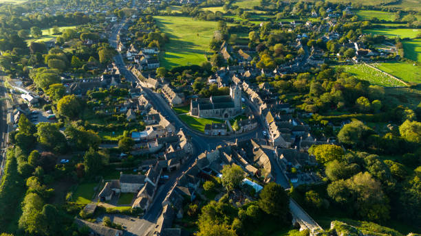 istock Drone shot of Corfe Castle 2183739894