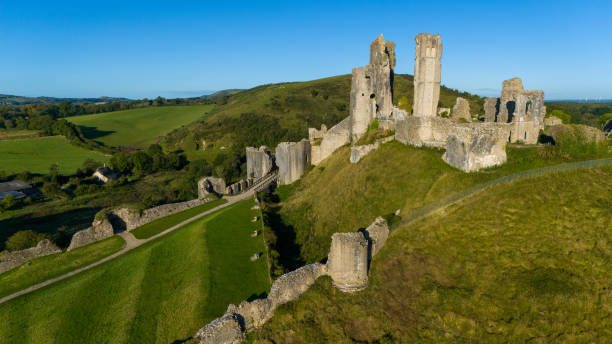 istock Drone shot of Corfe Castle 2183740101