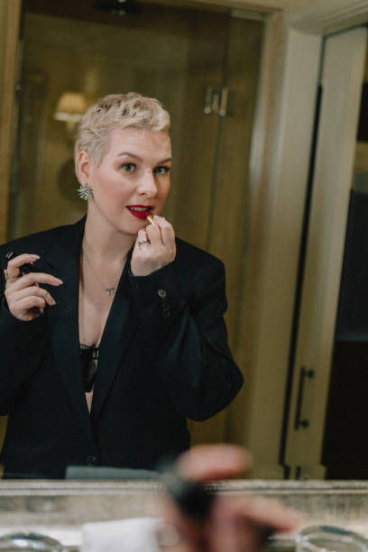 istock Woman with red lipstick embodies elegance, femininity, glamour, and confidence 2183740366