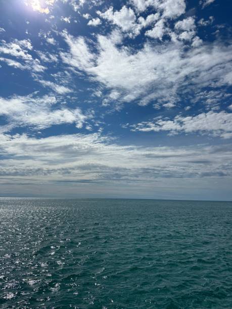 istock Blue sea and beautiful sky white clouds 2183744497