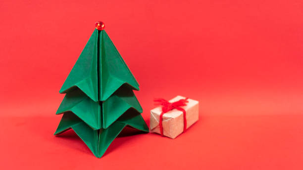 istock Original origami Christmas holiday card 2183745422