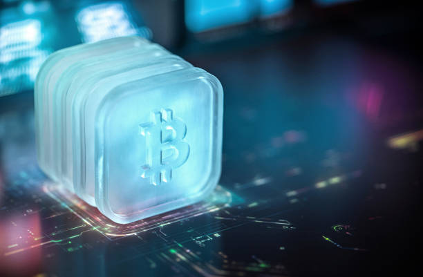 istock Futuristic Cryptocurrency Concept With Digital Bitcoin Symbol 2183747397
