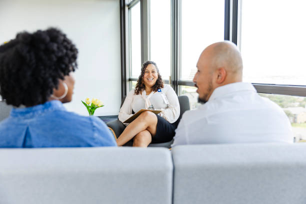 istock Couple talk with each other during marriage counseling session 2183759218