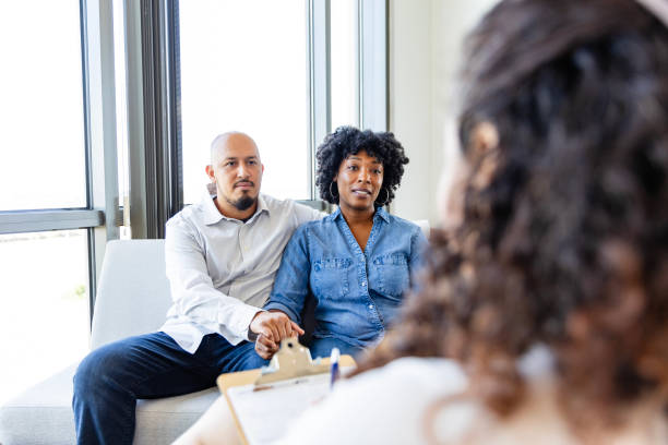 istock Attentive couple attend therapy session 2183759225