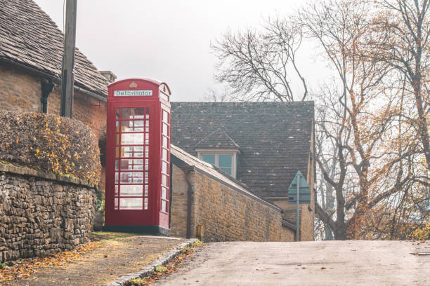 Defibrillator in red telephone box