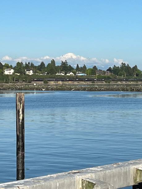istock Mt Baker Cascade Mountain Range from Blaine Harbor washington state 2183764810