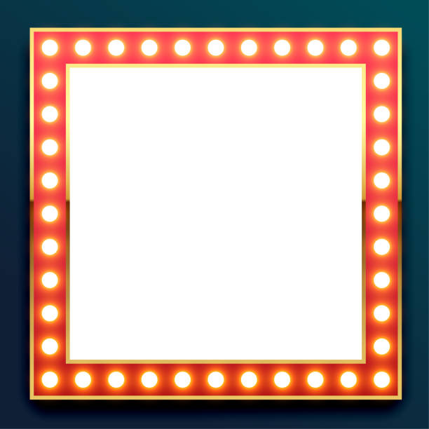 istock vintage style blank glowing billboard sign for movie showtime 2183784114