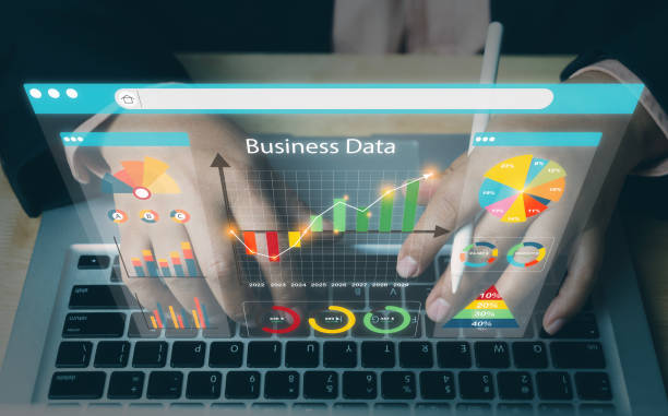 istock Businessmen use laptops and dashboards for automating data management analytics and business reports. Database. Sales. Marketing. AI chat bot. Data analytics is automated with AI technology. 2183790086