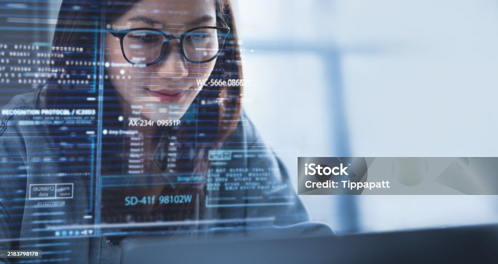 Data Science Software Development Concept Data Analyst Coding On Laptop ...