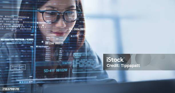 Data Science Software Development Concept Data Analyst Coding On Laptop ...