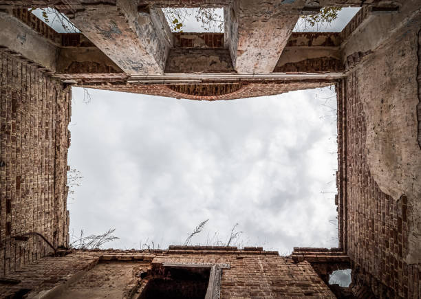 Ruins of an old abandoned building. A manor house of the early 19th century.