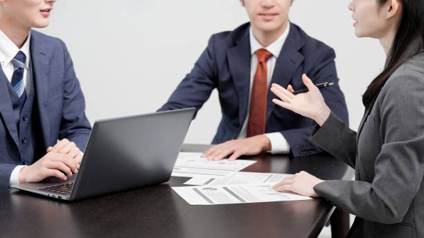 Asian business people having a meeting stock photo