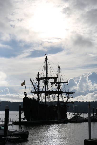 istock 18th century ship at Cowes harbour 2183804004