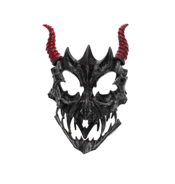 istock mask and red devil horns isolated on white background 2183808705