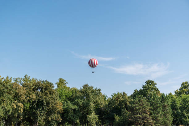 Hot air balloon in city park, Budapest
