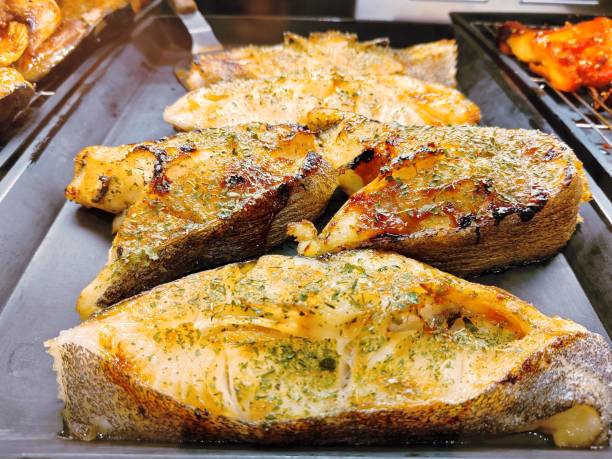 Baked Garlic Butter Halibut Steak