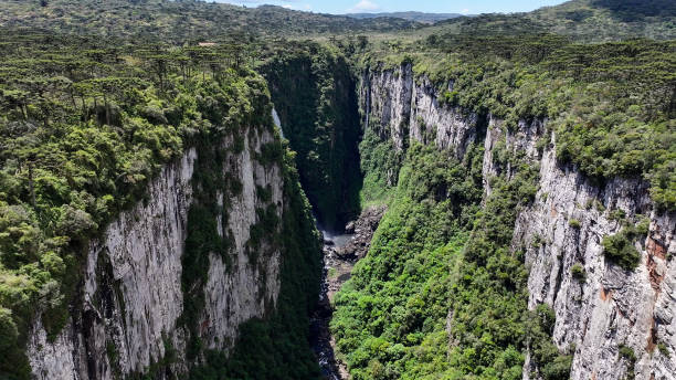 Canyon Of Itaimbezinho At Cambara Do Sul In Rio Grande Do Sul Brazil. Canyon Of Itaimbezinho At Cambara Do Sul In Rio Grande Do Sul Brazil. Canyons Landscape. Mountains Summit. Forest Trees. Canyon Of Itaimbezinho At Cambara Do Sul In Rio Grande Do Sul Brazil. canyon itaimbezinho rio grande do sul santa catarina southern brazil stock pictures, royalty-free photos & images